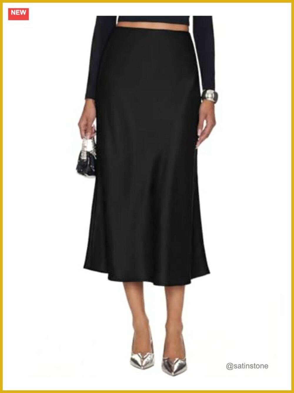 Women's Silk Satin Midi Skirt High Waisted Leopard Long Skirts